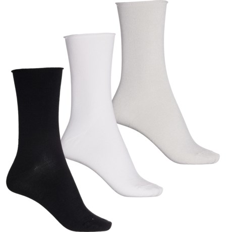 Lemon Recycled Powder Soft Socks - 3-Pack, Crew (For Women)