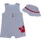 LITTLE ME Infant Boys Woven Seersucker Sunsuit and Hat - Sleeveless