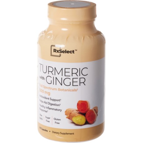 RX Select Turmeric with Ginger Supplement Capsules - 90 Count