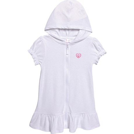 Pink Platinum Big Girls Hooded Terry Cover-Up - Short Sleeve