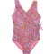 KENSIE GIRL Big and Little Girls Floral Print One-Piece Swimsuit - UPF 50