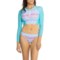 Sunseeker Zip Front Rash Guard and Bikini Bottoms Set - Long Sleeve