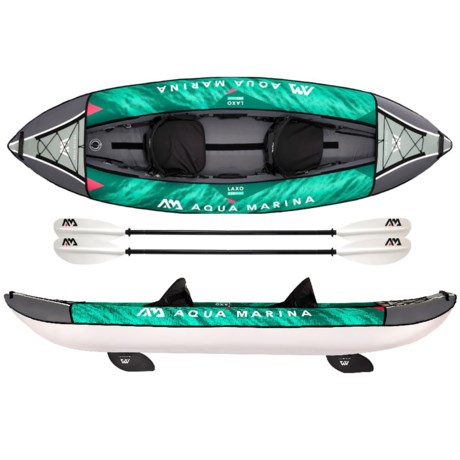 Aqua Marina Laxo-320 Inflatable Recreational Kayak Set - 10’6”, 2-Person