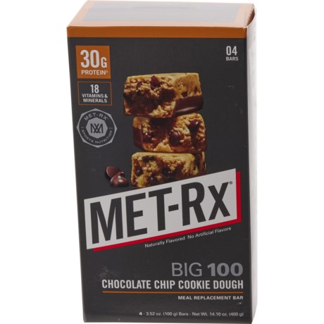 MET-RX Chocolate Chip Cookie Dough Protein Bars - 4-Count