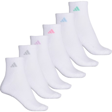 adidas Athletic Cushioned Socks - 6-Pack, Quarter Crew (For Women)