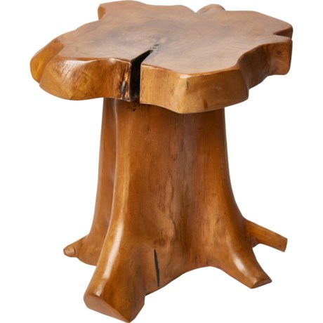 NEXCENT Teak Mushroom Stool - 13.75x11.75x14’’