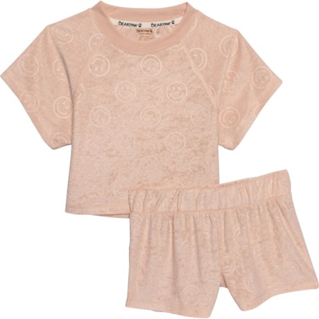 Bearpaw Big Girls Terry Knit Lounge Set - Short Sleeve