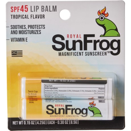 ROYAL SUN FROG Lip Balm Stick - SPF 45, 2-Pack