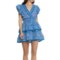 Blue Island 100% Cotton Cover-Up Dress - Short Sleeve