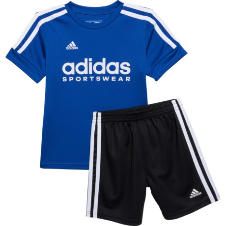 adidas Little Boys 3-Stripe Soccer T-Shirt and Shorts Set - Short Sleeve