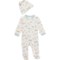 MILKBERRY Infant Boys Safari Footed Coveralls and Hat - Long Sleeve