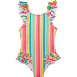 Flapdoodles Little Girls Stripe One-Piece Swimsuit - UPF 50+