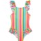 Flapdoodles Little Girls Stripe One-Piece Swimsuit - UPF 50+