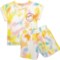 Flapdoodles Little Girls Tie Dye Sweatshirt and Shorts Set - Short Sleeve