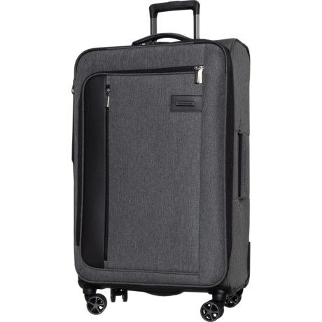 Brookstone 29” Wallis Spinner Suitcase - Softside, Expandable, Grey Crosshatch