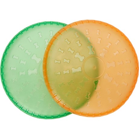 Pally Paws Transparent TPR Frisbee Dog Toy - 2-Pack, 9”