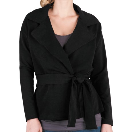 Lilla P Wrap Front Trench - French Terry, Long Sleeve  (For Women)