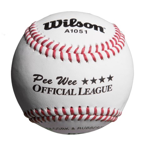 Wilson Official Pee Wee 8-1/2” Baseballs - 12-Pack, Leather