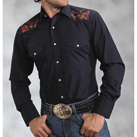 Roper Embroidered Yoke Western Shirt (For Men) 5034J - Save 64%