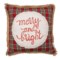 Bella Lux Merry and Bright Jute Trim Plaid Throw Pillow - 20x20”