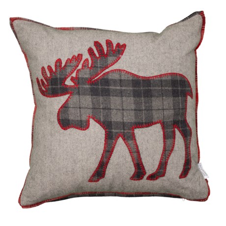 Winter Dreams Embroidered Red Reindeer Throw Pillow - 20x20”
