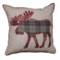Winter Dreams Embroidered Red Reindeer Throw Pillow - 20x20”