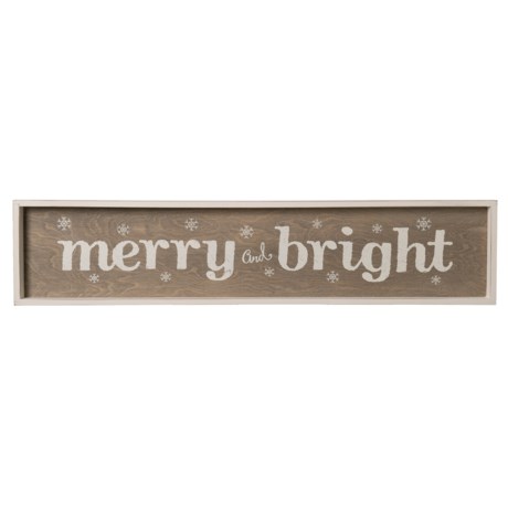 Sixtrees 36x8” Merry and Bright Framed Wall Decor
