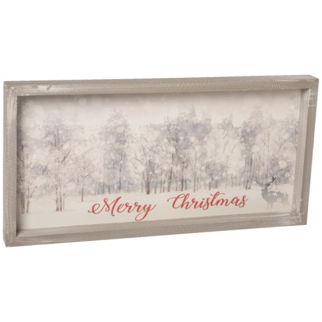 Sixtrees 12x24” Framed “Merry Christmas” Winter Scene Wall Art
