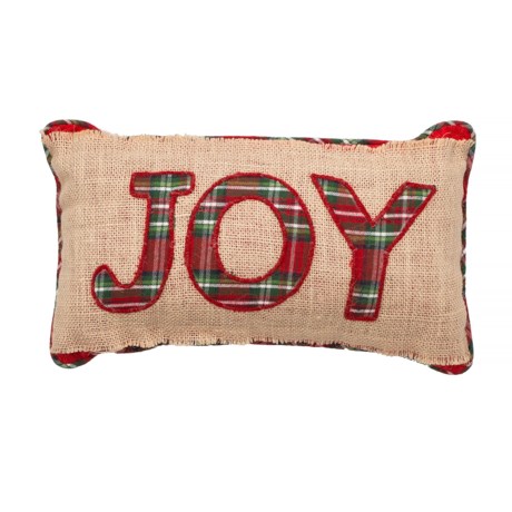 Bella Lux Embroidered JOY Cushion Throw Pillow - 8x14”