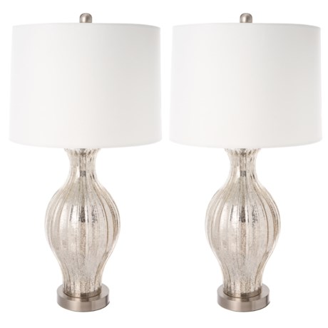 Trident Mercury Glass Table Lamps - Set of 2, 27x13”