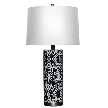 Trident Patterned Ceramic Table Lamp - 27.5”