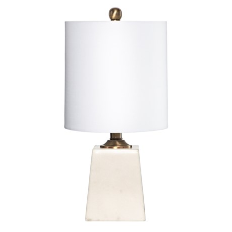 Trident Metal Table Lamp with Tapered Square Marble Base - 18”