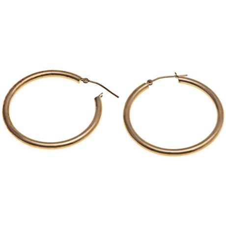 Stanley Creations Polished Hoop Earrings - 10K Gold, 1-3/8”