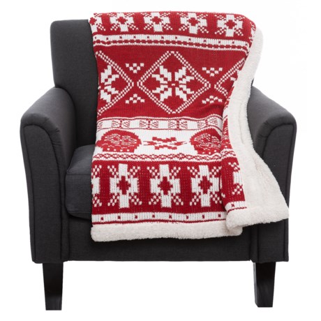 Well Dressed Home Scandi Mittens with Sherpa Back Chenille Throw Blanket - 50x60”
