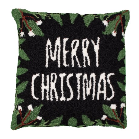 Merry & Bright Merry Christmas Foliage Hook Throw Pillow - 16x16”