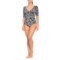 Shape Solver Sweet Spring One-Piece Swimsuit - Elbow Sleeve (For Women)