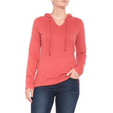 North River Dusty Cedar Solid Suede Knit Hoodie (For Women)