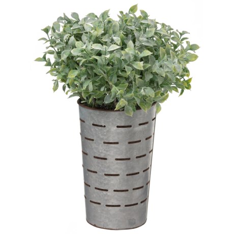 Le Casa Frosted Greenery in Tin Pot - 18”