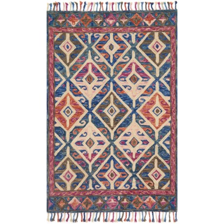 Loloi Made in India Multi Denim Area Rug - 5’x7’6”, Hand-Hooked Wool