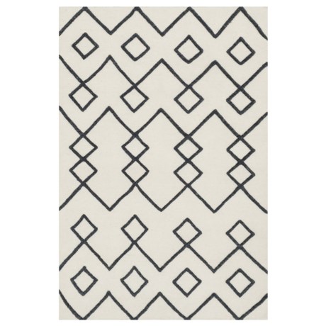 Loloi Made in India Ivory Flat-Weave Textured Area Rug - 7’9”x9’9”, Wool
