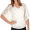 Joan Vass Lace Jersey Shirt - Bat Wing, Short Sleeve (For Women)