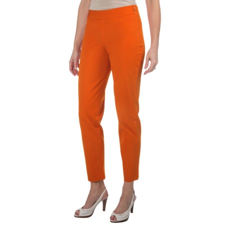 Paperwhite Stretch Cotton Crop Pants - Side Zip (For Women)