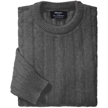 Johnstons of Elgin Cable-Knit Lambswool Sweater (For Men)