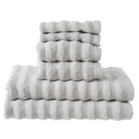 Kassa Moda Platinum Wave Cotton Dobby Bath Towel Set - 6-Piece