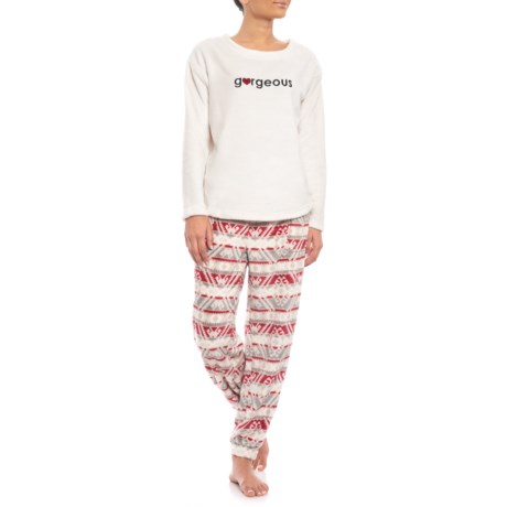 JAMMIES Gorgeous Glitter Sweatshirt and Fleece Pants Set - 2-Piece, Long Sleeve (For Women)
