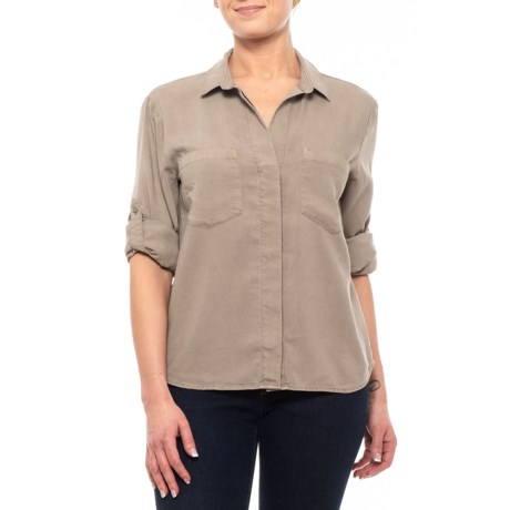 Cloth & Stone Cement Split-Back Shirt - TENCEL® Long Sleeve (For Women)