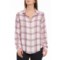 Cloth & Stone Pink-Peach Plaid Fray Hem Shirt - Long Sleeve (For Women)