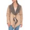 dylan Chamois Embossed Faux-Suede Pile Coat - Open Front (For Women)