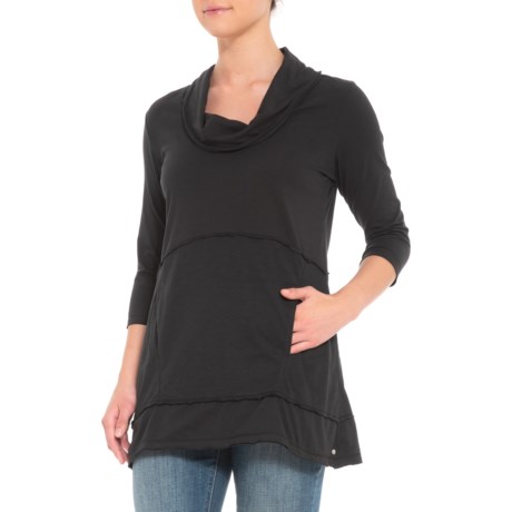 Neon Buddha Black Charlton Tunic Shirt - 3/4 Sleeve (For Women)
