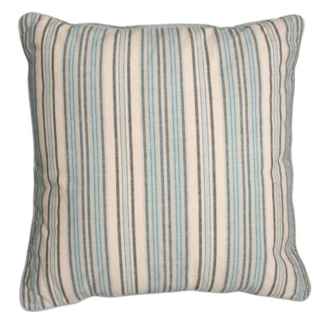 Made in India Blue/White Stripe Woven Throw Pillow - 23x23”